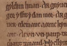 Cambridge University – showing ghostly images from a Welsh manuscript